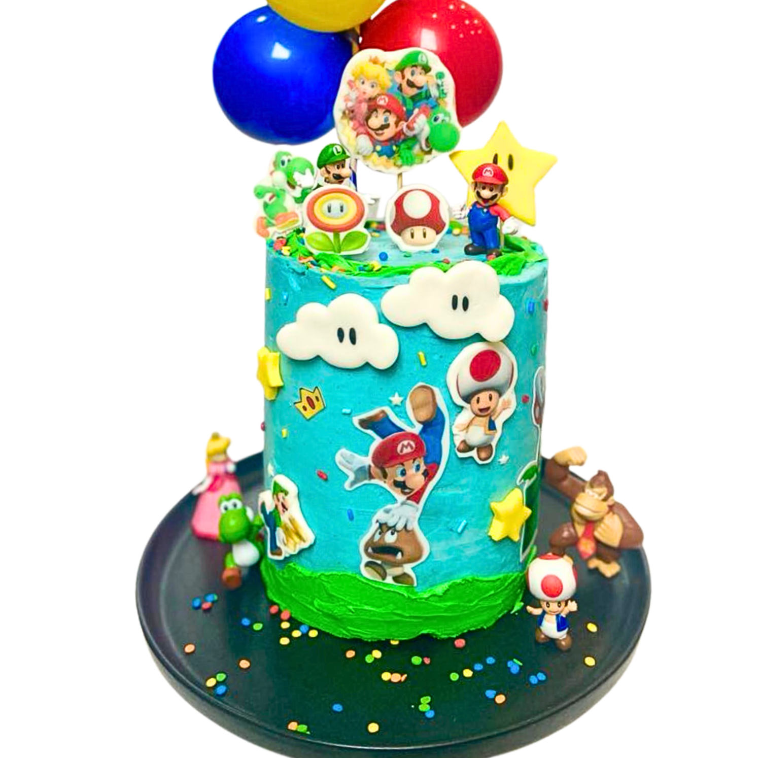 Ensemble de vaisselle jetable et décorations: Mario Bros – Air 2 jeux  Badaboum