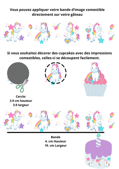 Combo Bonbons licorne et Impression comestible