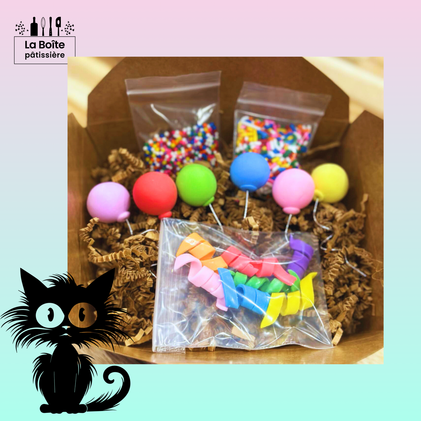 Playful cat decoration set