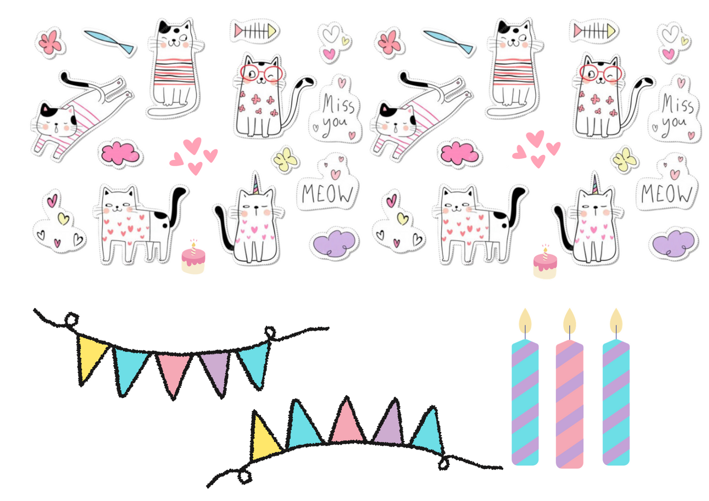 Cats decoration set