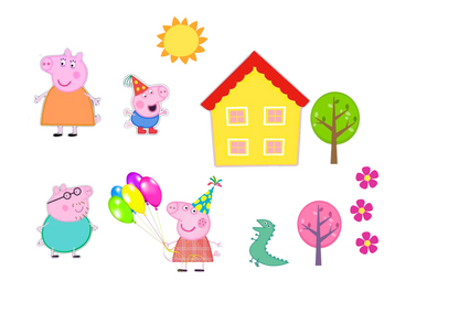 Ensemble de décoration inspiré Peppa Pig